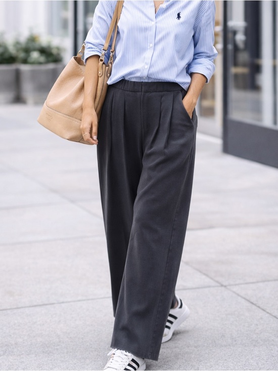 aerie Pants - Aerie Wide Leg Street Trouser Charcoal Size Small Regular Like New